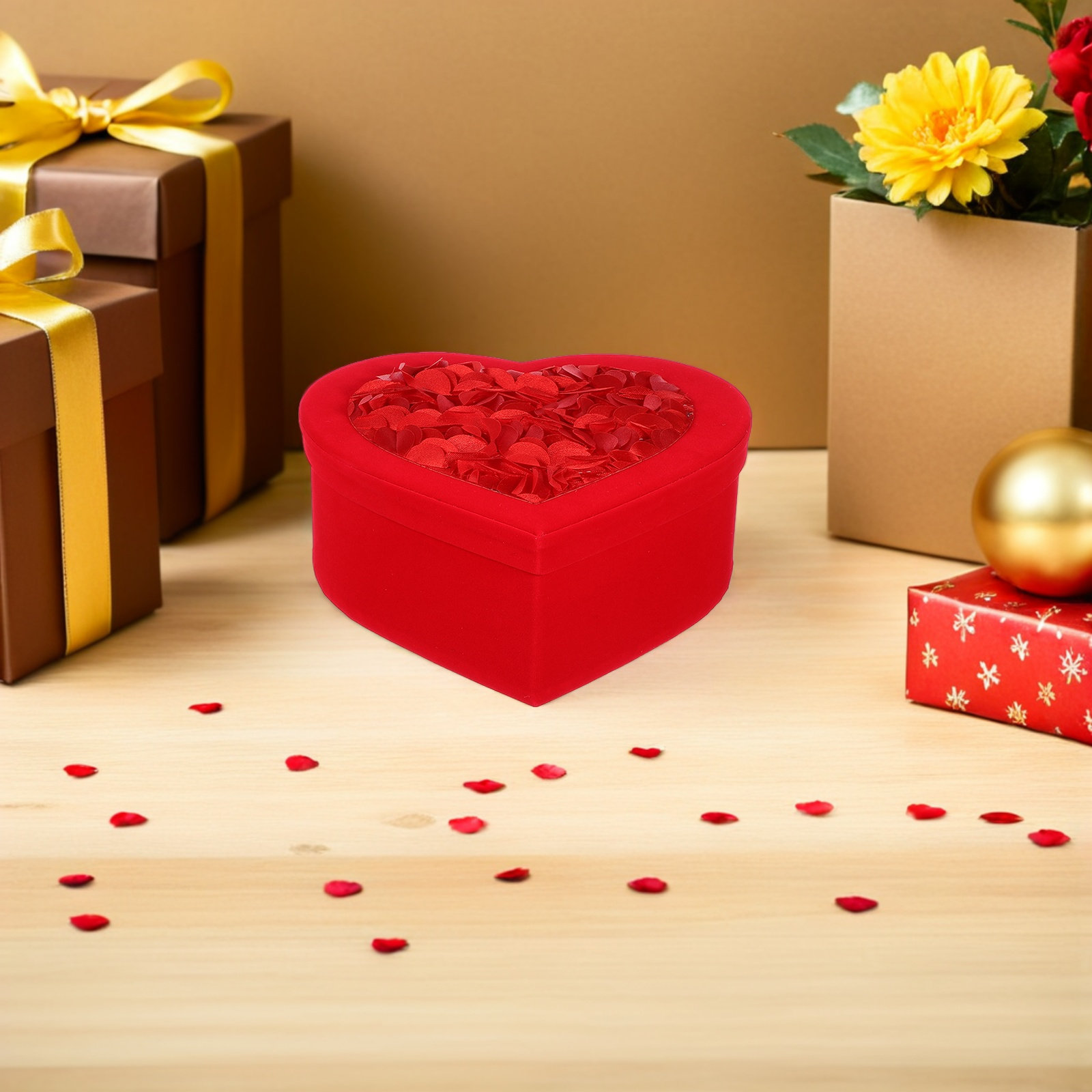 Bouquet Holder Foam - Heart Shaped Valentine Present Box .04x8.25x3.54in