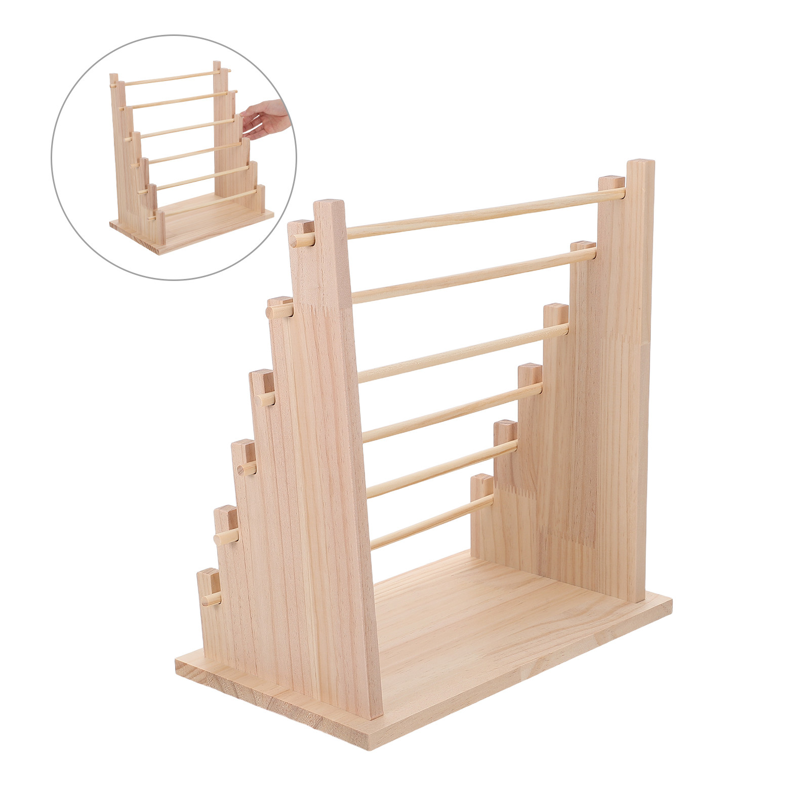 Wooden Ribbon Storage Rack 6 T - Florist Supply Shop ulasan dan harga