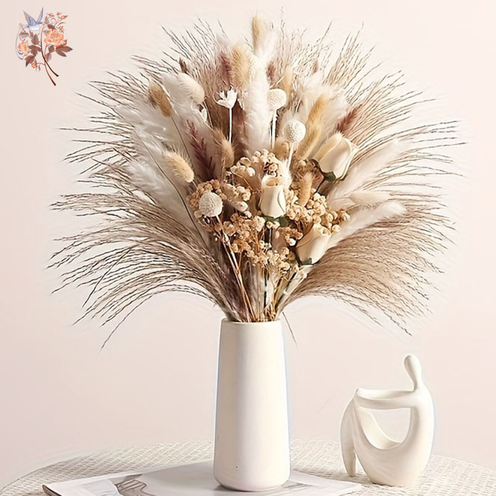 80Pcs Artificial Dried Flowers - Dried Flower Bunch ulasan dan harga