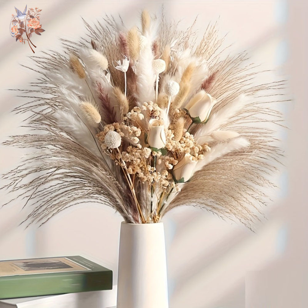 80Pcs Artificial Dried Flowers - Dried Flower Bunch ulasan dan harga