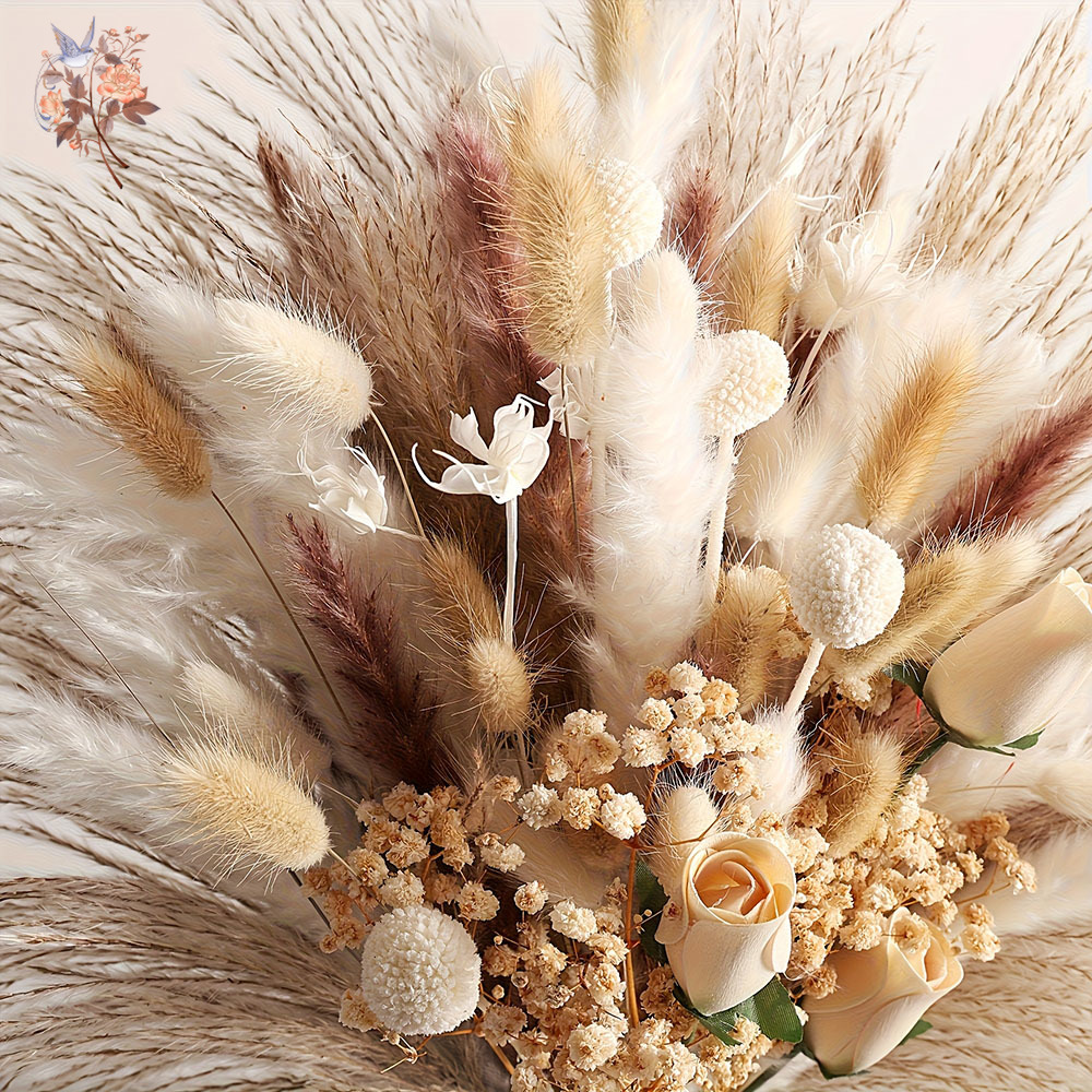80Pcs Artificial Dried Flowers - Dried Flower Bunch ulasan dan harga