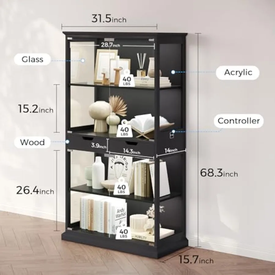Display Cabinet with Glass Doo - B & J Florist Supply Linwood ulasan dan harga