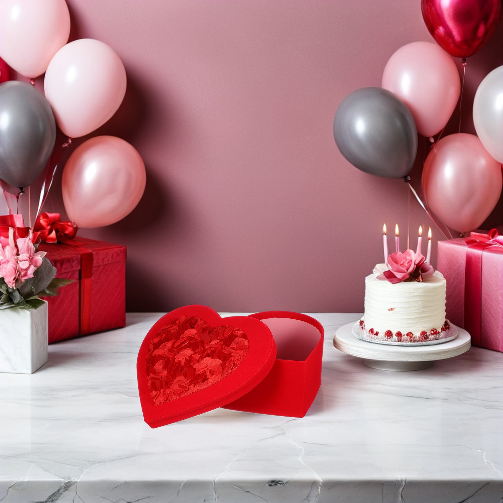 Heart Shaped Valentine Present - Bouquet Holder Foam ulasan dan harga