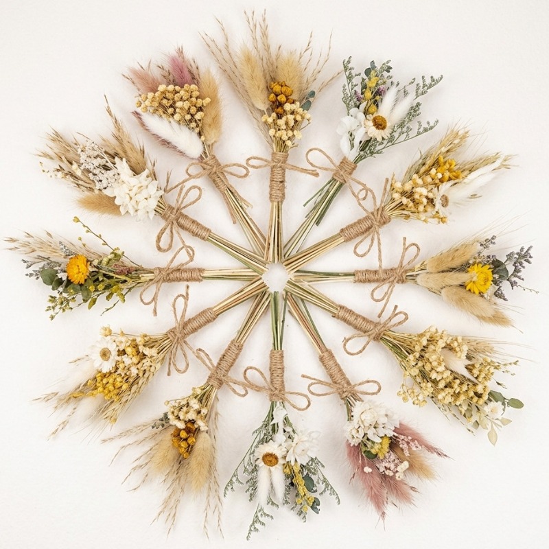 Mini Dried Flower Bouquet Natu - Dried Flower Bunch ulasan dan harga