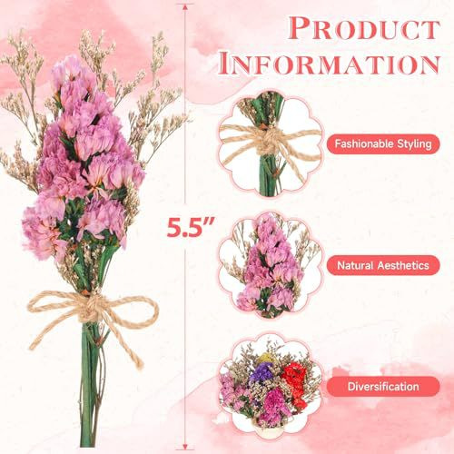 Mini Dried Flower Bouquet Natu - Dried Flower Bunch ulasan dan harga