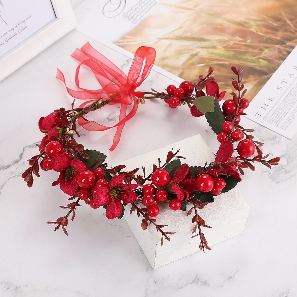 Large Red Berry Garland Red Fl - Floral Tape Green ulasan dan harga