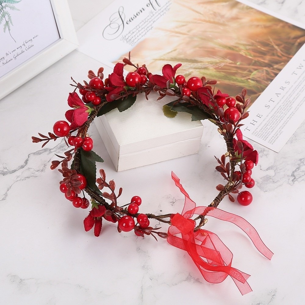 Large Red Berry Garland Red Fl - Floral Tape Green ulasan dan harga