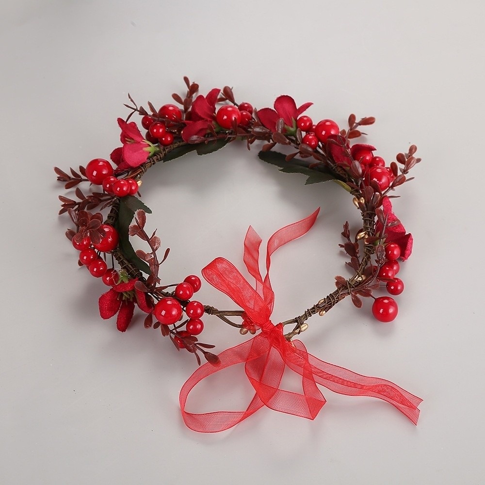 Large Red Berry Garland Red Fl - Floral Tape Green ulasan dan harga